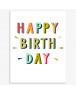 כרטיס ברכה יום הולדת - אותיות צבעוניות